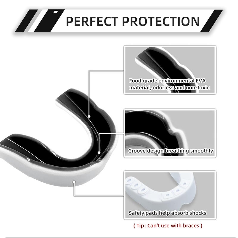 LPONJAR 5 Pack Kids Youth Mouth Guard for Sports, Boys Girls Mouth Guard with Case, Child Teen Sports Mouthguard for Football Lacrosse Basketball Boxing Soccer Taekwondo MMA Karate - Image 2